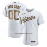 Camiseta Beisbol Hombre Washington Nationals Personalizada 2022 All Star Autentico Blanco