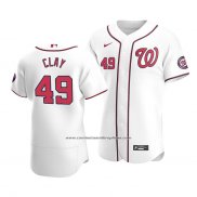 Camiseta Beisbol Hombre Washington Nationals Sam Clay Autentico Primera Blanco