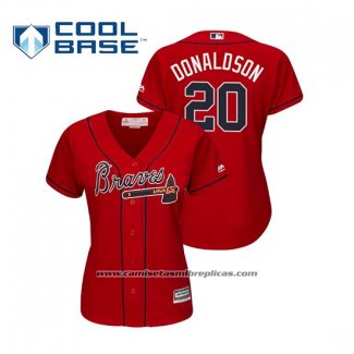 Camiseta Beisbol Mujer Atlanta Braves Josh Donaldson Cool Base Alterno 2019 Rojo