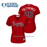 Camiseta Beisbol Mujer Atlanta Braves Mike Foltynewicz Cool Base Alterno 2019 Rojo