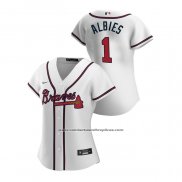 Camiseta Beisbol Mujer Atlanta Braves Ozzie Albies 2020 Replica Primera Blanco