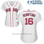 Camiseta Beisbol Mujer Boston Red Sox 16 Andrew Benintendi Blanco Cool Base