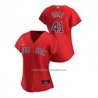 Camiseta Beisbol Mujer Boston Red Sox Chris Sale 2020 Replica Alterno Rojo