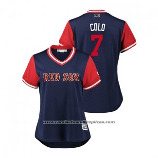 Camiseta Beisbol Mujer Boston Red Sox Christian Vazquez 2018 LLWS Players Weekend Colo Azul