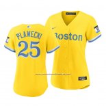 Camiseta Beisbol Mujer Boston Red Sox Kevin Plawecki 2021 City Connect Replica Oro