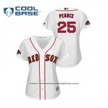 Camiseta Beisbol Mujer Boston Red Sox Steve Pearce 2019 Gold Program Cool Base Blanco