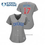Camiseta Beisbol Mujer Chicago Cubs Kris Bryant Cool Base Replica Gris
