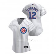 Camiseta Beisbol Mujer Chicago Cubs Kyle Schwarber 2020 Replica Primera Blanco
