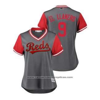 Camiseta Beisbol Mujer Cincinnati Reds Jose Peraza 2018 LLWS Players Weekend El Llanero Gris