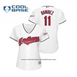 Camiseta Beisbol Mujer Cleveland Indians Jose Ramirez 2019 All Star Patch Cool Base Blanco