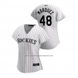 Camiseta Beisbol Mujer Colorado Rockies German Marquez 2020 Replica Primera Blanco
