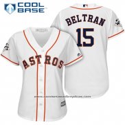 Camiseta Beisbol Mujer Houston Astros 2017 World Series Carlos Beltran Blanco Cool Base