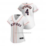 Camiseta Beisbol Mujer Houston Astros George Springer 2020 Replica Primera Blanco