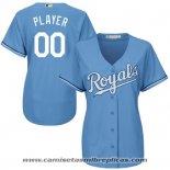 Camiseta Beisbol Mujer Kansas City Royals Personalizada Azul2