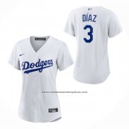 Camiseta Beisbol Mujer Los Angeles Dodgers Edwin Diaz Primera Replica Blanco