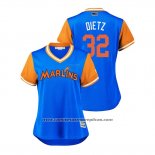 Camiseta Beisbol Mujer Miami Marlins Derek Dietrich 2018 LLWS Players Weekend Dietz Azul