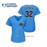 Camiseta Beisbol Mujer Miami Marlins Derek Dietrich Cool Base 2019 Azul