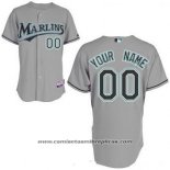 Camiseta Beisbol Mujer Miami Marlins Personalizada Gris