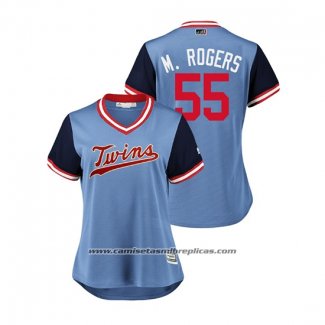 Camiseta Beisbol Mujer Minnesota Twins Taylor Rogers 2018 LLWS Players Weekend M. Rogers Azul