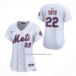 Camiseta Beisbol Mujer New York Mets Juan Soto Primera Limited Blanco