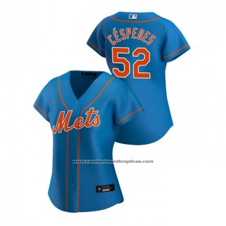 Camiseta Beisbol Mujer New York Mets Yoenis Cespedes 2020 Replica Alterno Azul