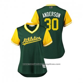 Camiseta Beisbol Mujer Oakland Athletics Brett Anderson 2018 LLWS Players Weekend Anderson Green