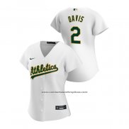 Camiseta Beisbol Mujer Oakland Athletics Khris Davis 2020 Replica Primera Blanco