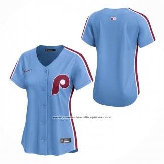Camiseta Beisbol Mujer Philadelphia Phillies Alterno Limited Azul Claro
