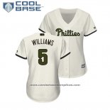 Camiseta Beisbol Mujer Philadelphia Phillies Nick Williams 2018 Dia de los Caidos Cool Base Crema