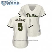 Camiseta Beisbol Mujer Philadelphia Phillies Nick Williams 2018 Dia de los Caidos Cool Base Crema