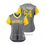 Camiseta Beisbol Mujer San Diego Padres Dinelson Lamet 2018 LLWS Players Weekend El Flaco Gris