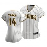 Camiseta Beisbol Mujer San Diego Padres Emilio Pagan Replica Primera Blanco