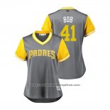 Camiseta Beisbol Mujer San Diego Padres Robbie Erlin 2018 LLWS Players Weekend Bob Gris