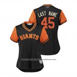 Camiseta Beisbol Mujer San Francisco Giants Derek Holland 2018 LLWS Players Weekend Last Name Negro