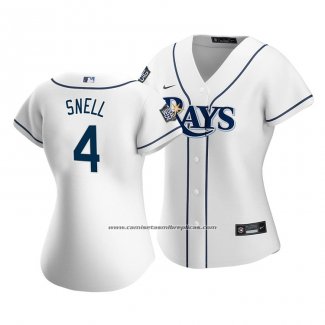 Camiseta Beisbol Mujer Tampa Bay Rays Blake Snell Primera Replica Blanco