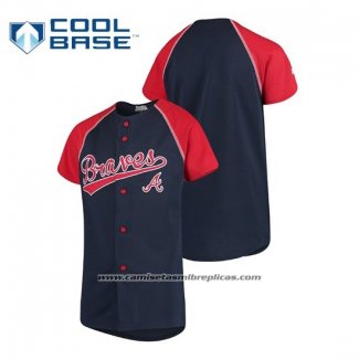 Camiseta Beisbol Nino Atlanta Braves Personalizada Stitches Azul Rojo