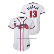 Camiseta Beisbol Nino Atlanta Braves Ronald Acuna Jr. Replica Primera Blanco