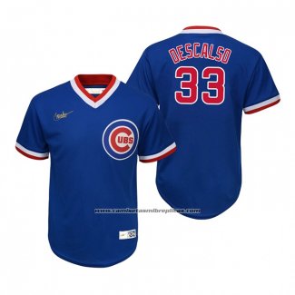 Camiseta Beisbol Nino Chicago Cubs Daniel Descalso Cooperstown Collection Road Azul