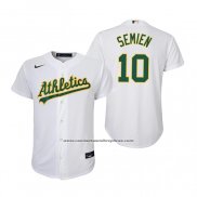 Camiseta Beisbol Nino Oakland Athletics Marcus Semien Replica Primera Blanco