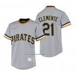 Camiseta Beisbol Nino Pittsburgh Pirates Roberto Clemente Cooperstown Collection Road Gris