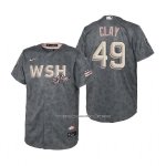 Camiseta Beisbol Nino Washington Nationals Sam Clay 2022 City Connect Replica Gris Camiseta Beisbol Nino Washington Nationals Sam Clay 2022 City Connect Replica Gris