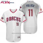 Camiseta Beisbol Hombre Arizona Diamondbacks 2017 Estrellas y Rayas 11 A.j. Pollock Blanco Flex Base Camiseta Beisbol Hombre Arizona Diamondbacks 2017 Estrellas y Rayas 11 A.j. Pollock Blanco Flex Base
