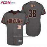 Camiseta Beisbol Hombre Arizona Diamondbacks 38 Robbie Ray Gris Negro Flex Base