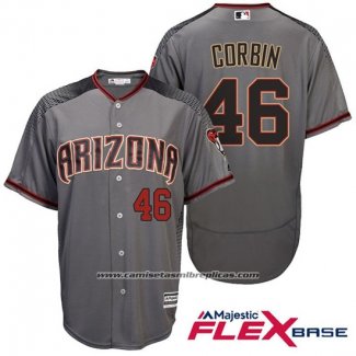 Camiseta Beisbol Hombre Arizona Diamondbacks 46 Patrick Corbin Gris Flex Base