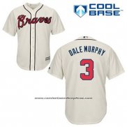 Camiseta Beisbol Hombre Atlanta Braves 3 Dale Murphy Crema Alterno Cool Base