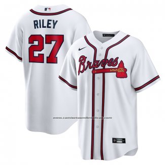 Camiseta Beisbol Hombre Atlanta Braves Austin Riley Primera Replica Blanco