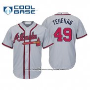 Camiseta Beisbol Hombre Atlanta Braves Julio Teheran Cool Base Road 2019 Gris