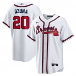 Camiseta Beisbol Hombre Atlanta Braves Marcell Ozuna Primera Replica Blanco