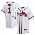 Camiseta Beisbol Hombre Atlanta Braves NO 1 Dad Primera Replica Blanco