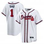 Camiseta Beisbol Hombre Atlanta Braves NO 1 Dad Primera Replica Blanco